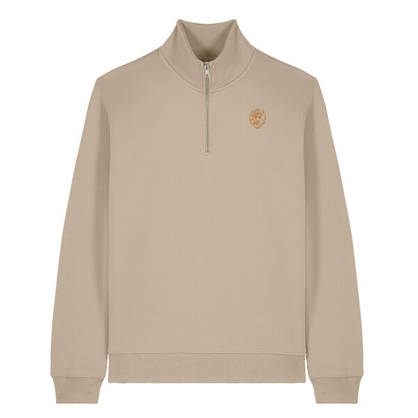 Sweater met rits - borstopdruk geborduurd Thumbnail